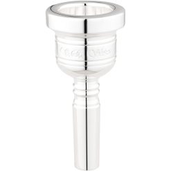 New ???? S.E. SHIRES S.E. SHIRES Custom Series Large Shank Trombone Mouthpiece In Silver 4G ????